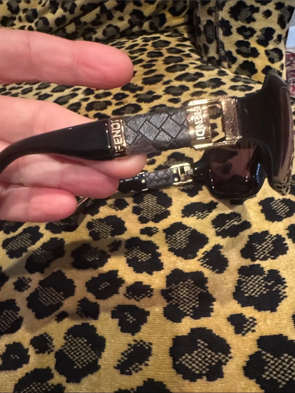 Fendi Brown Gloss Oversized Women's Sunglasses